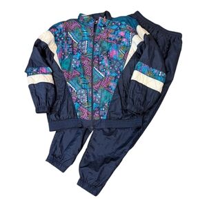 90s Advantage By Wilson Blue Nylon Windbreaker Track Suit W Pockets Zip  Ankles